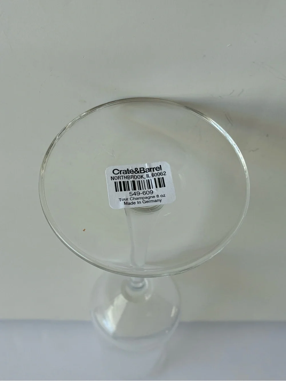 Crate&Barrel Set 4 Schott Zwiesel Tour 8oz Champagne Glasses Marked NEW